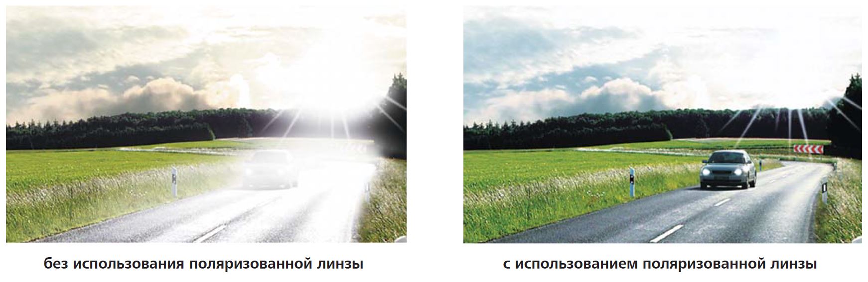 Очковые линзы с поляризацией и без нее