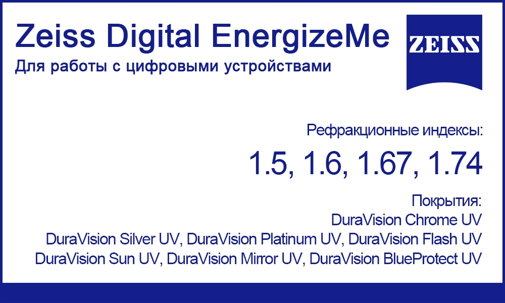 Линзы Zeiss Digital EnergizeMe