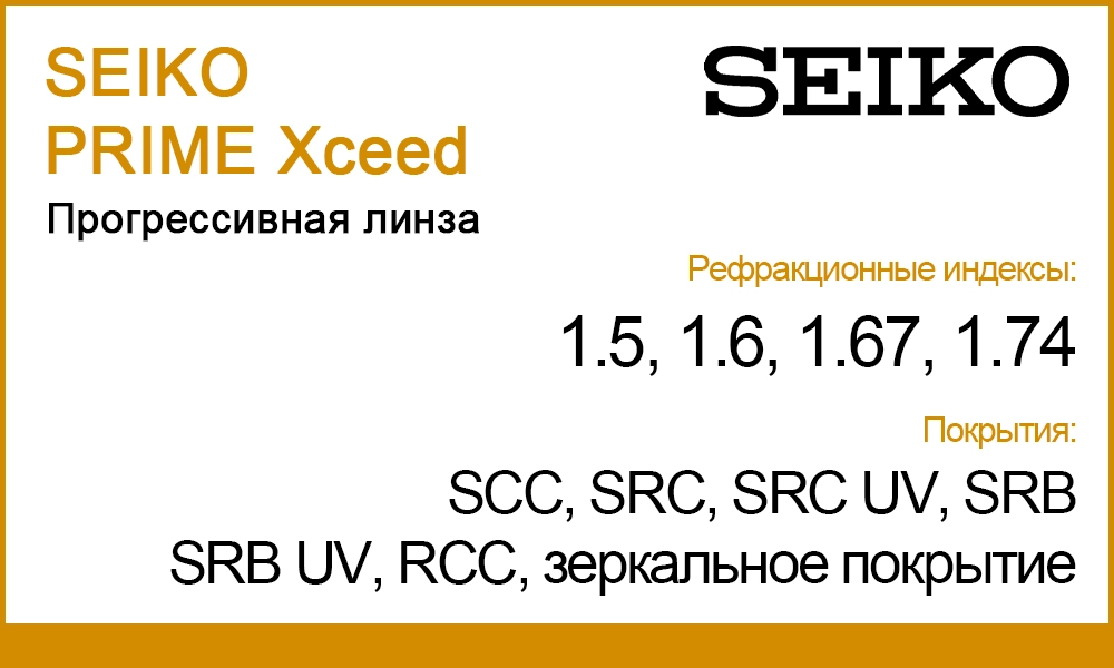 Линзы SEIKO PRIME Xceed