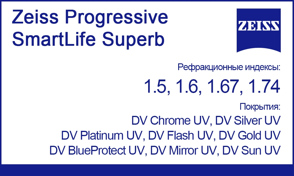 Линзы Zeiss Progressive SmartLife Superb